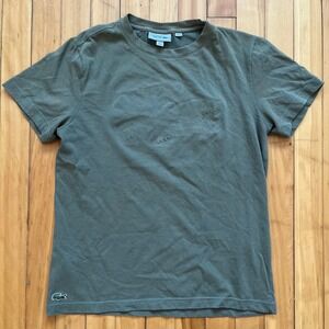 Lacoste Sport Mens Olive Green Embossed Crocodile Logo T-Shirt Size M FR 4